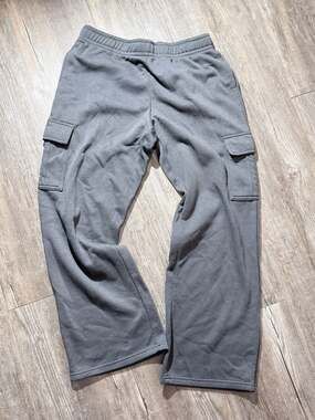 Pink Republic Women's Large Charcoal Gray Fleece Cargo Sweatpants